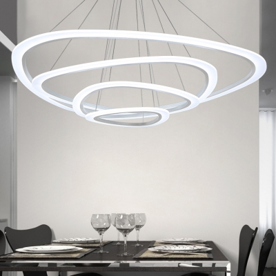 Modern Lighting Single Tiered/Multi Tiered Acrylic LED Oval Chandelier Shaped LED Chandelier for