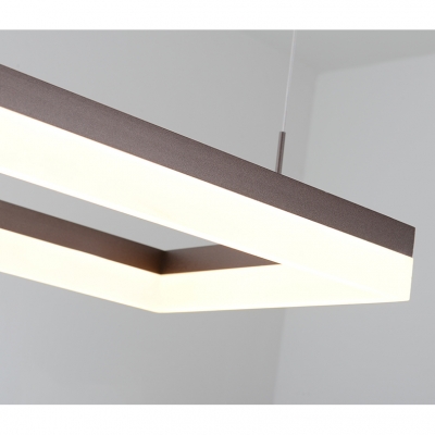 Modern Adjustable Lighting Frosted LED Rectangular Chandelier LED Chandelier Lamp for Living Room