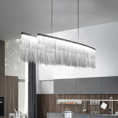 Luxury and Charm LED Stream Pendant Light Silver 39.37