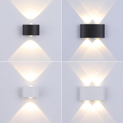 Modern Wall LED Lamp Black/White 2/4 Light  LED UP and Down Lighting Sconces Max 8W 3000K-6000K Outdoor Hallway Bedsides Wall Light