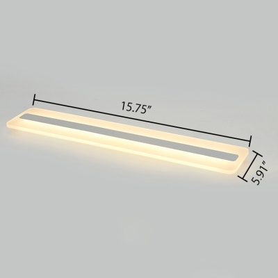 6 Sizes Available White Acrylic Linear Ceiling Lamp 19-62W Fully Illuminious LED Frosted Linear Fixture for Dining Room Kitchen Office (Warm White)