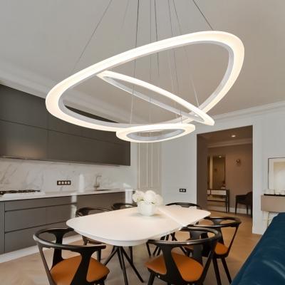 Modern Lighting Single Tiered/Multi Tiered Acrylic LED Oval Chandelier Shaped LED Chandelier for