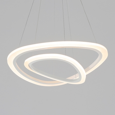 Modern Lighting Single Tiered/Multi Tiered Acrylic LED Oval Chandelier Shaped LED Chandelier for