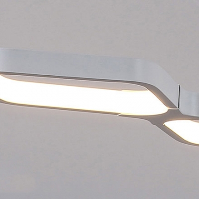 Contemporary Long Chandeliers White/Black 3 Light Metal Linear Pendant Lighting 31-40W 27.56