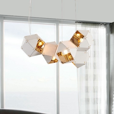 Led Accent Lights Multi Light Long, Geometric Gold And Black Chandelier