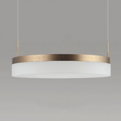 Modern Brass Tiered Frosted Shade LED Circular Ring Chandelier wIith Adjustable Height 5 Sizes for