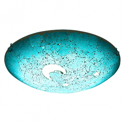 Creative Mosaic Design Blue Stained Glass Ceiling Light with Moon and Star Pattern for Kids Room