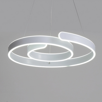 High Style Height Adjustable Single Ring Eclipse LED Chandelier 96 Watts 20.47