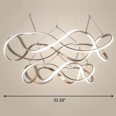 Room Decorative Lights Polished Brass Twist Led Pendant Light 33 152w Ultra Modern Multi Ring Chaos Led Chandelier Led Warm White Neutral Light Beautifulhalo Com