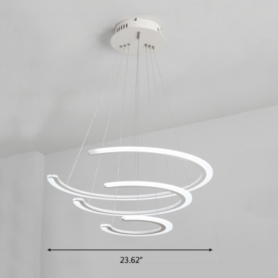 Adjustable Multi Tiered Led Chandelier Acrylic White Novelty LED Pendant Lighting for Bedroom