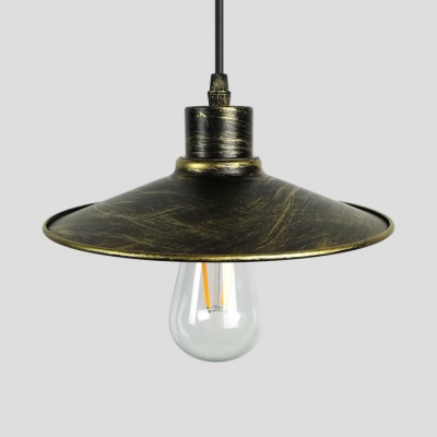 Industrial Pendant Light with 8.66''W Saucer Shape Shade