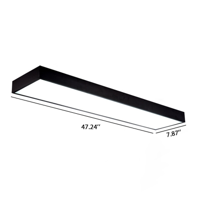 Seamless Connection Modern Black Linear Ceiling Light 20W-40W High Output LED Rectangular Flush Mount Lighting (23.62in/35.43in/47.24in Long)