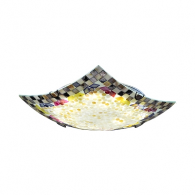 

11.81 Inch Wide LED Light Flush Mount Ceiling Fixture with Natural Shell Colorful Shade, HL484787