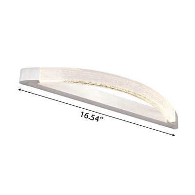 Brushed Aluminum 12W LED Linear Wall Light Ambient LED Neutral Light Bubble Glass Vanity Light Fixture in Silver Finish
