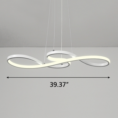 Satin White LED Twist Pendant Lighting 29.53