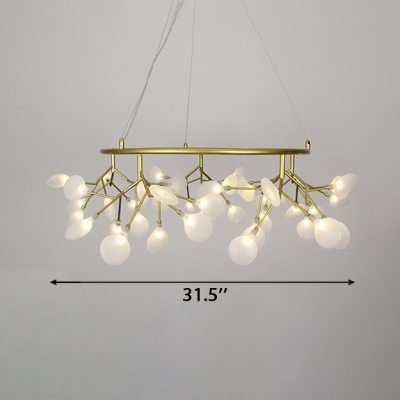 Heracleum II LED Chandelier 4 Sizes Available 1 Light Glass Flower LED Pendant Light for Bedroom Living Room Restaurant Hallway