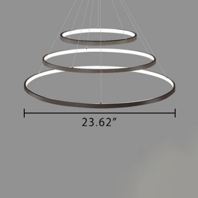 Multi Ring Pendant Light Black Halo LED Chandelier Aluminum Minimalist 1-Light to 5-Light Pendant Lighting for Entryway Foyer Dining Room