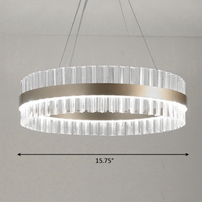 Brass Metal K9 Crystal Circular LED Chandelier Wide Best Lighting for Restaurant Cafe Bar