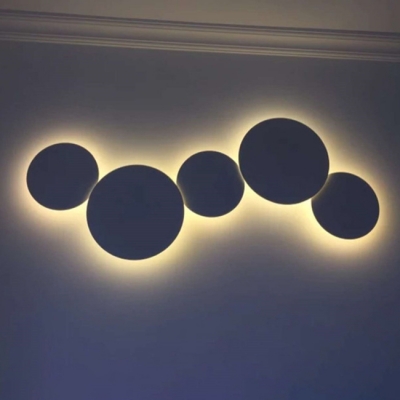 Post Modern Eclipse Wall Lighting Home Decorative Metal Round 5 Lights Wall Sconce Led Ambient Light for Bedroom Living Room Gallery