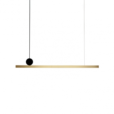 Simplicity LED Linear Pendant Lighting Cold White Light Antique Brass LED Linear Hanging Light