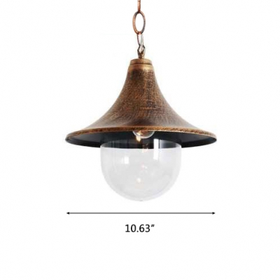 Single-Bulb Ceiling Pendant Fixture with Flared Shade for Restaurant Two Colors for Option
