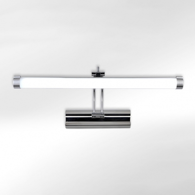 16.93/20.87 Inch Long Stainless Steel LED Cylinder Vanity Light with Acrylic Frosted Shade 5/7W Chrome Tube Bath Vanity Lighting