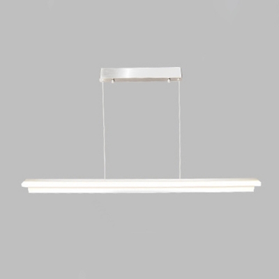 Contemporary Lighting 35.04 Inch Long Acrylic LED Linear Pendant Light 30W Brushed Aluminum Indoor Decorative Linear Fixture for Dining Table Kitchen Study Room