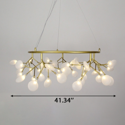 Heracleum II LED Chandelier 4 Sizes Available 1 Light Glass Flower LED Pendant Light for Bedroom Living Room Restaurant Hallway