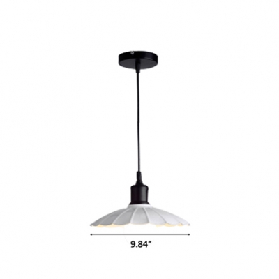 Modern Simple Style One Bulb Mini Pendant for Coffee Shop with Metal Scalloped Shade