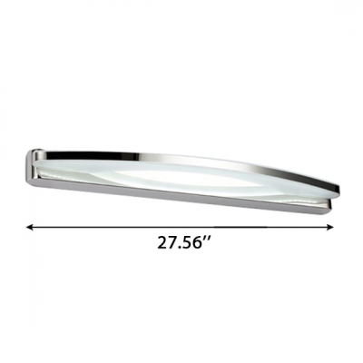 Over Mirror Bathroom Vanity Light Stainless Steel 8W-19W High Output Frosted Acrylic Linear Vanity Lighting in Chrome