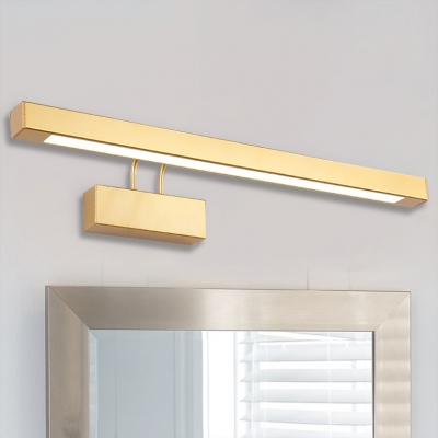 Post Modern Bathroom Vanity Light Antique Brass 9W-16W LED Warm White Arc Arm Adjustable Linear Wall Lighting for Bathroom Mirror Bedside