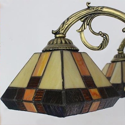 Classic Tiffany 7-Light Yellow Stained Glass Chandelier with Center Bowl 2 Designs for Option