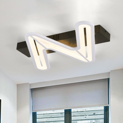 Contemporary Zig Zag Led Ceiling Lights Acrylic 1 2 3 Light
