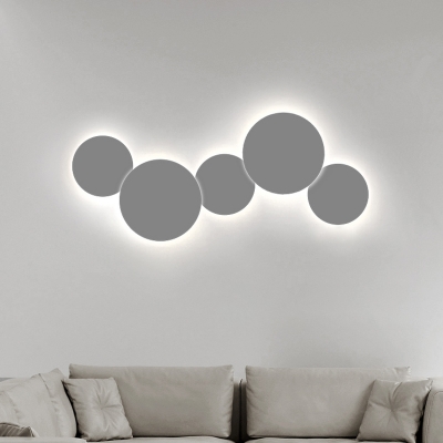 Post Modern Eclipse Wall Lighting Home Decorative Metal Round 5 Lights Wall Sconce Led Ambient Light for Bedroom Living Room Gallery