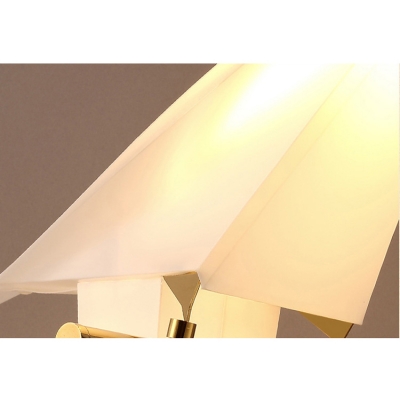 Accent LED Hanging Pendant Light Gold 5 Light 30W Birde LED Chandeliers Height Adjustable Linear Chandeliers for Living Room Bedroom