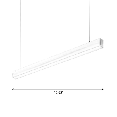 Modern Simple Style PVC Lampshade Slim Led Linear Fixture 14W-28W Led High Performance Suspended Light with 120cm Adjustable Cord