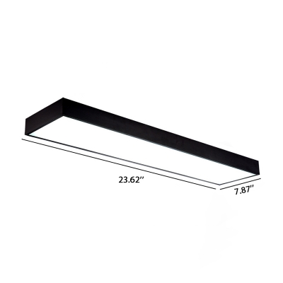 Seamless Connection Modern Black Linear Ceiling Light 20W-40W High Output LED Rectangular Flush Mount Lighting (23.62in/35.43in/47.24in Long)