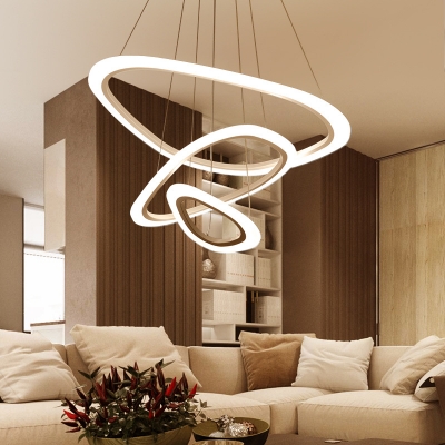 Modern Lighting Single Tiered/Multi Tiered Acrylic LED Oval Chandelier Shaped LED Chandelier for