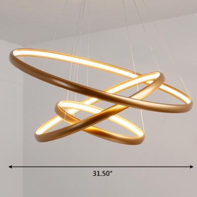 Modern Gold Chandelier Ultra Thin LED Chandeliers Foyer Office Staircase Aluminum Cylinder