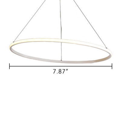 Modern Brown Aluminum LED Warm White Neutral Light Halo Chandelier for Bedroom Dining Room