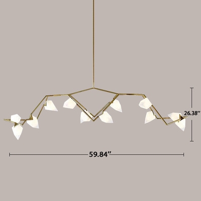 New Decorative Rock Crystal Chandelier 1 Light-13 Light Metal Branch LED Chandeliers in Gold for Dining Table Restaurant Bar Counter (AC110V-220V)