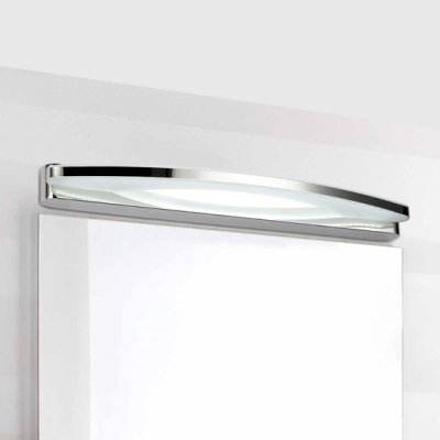 Over Mirror Bathroom Vanity Light Stainless Steel 8W-19W High Output Frosted Acrylic Linear Vanity Lighting in Chrome