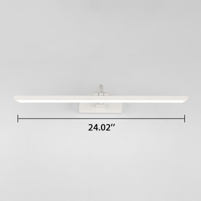 16/24/32W Neutral White 4000K Bath Vanity Light Satin White Acrylic Shade LED Rectangle Vanity Lighting 16.14in/24.05in/31.89in Long Line Vanity