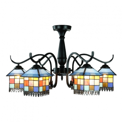 Lodge Style Small House Shade Multi Light Ceiling Light Fixture