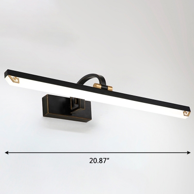 Black and Gold LED Linear Vanity Light 8/11/14W 3000/4000/6000K Acrylic LED Wall Lights for Bathroom Mirror 3 Sizes Available