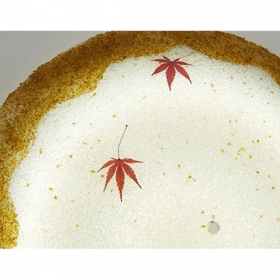 Mediterranean Style Bedroom Mosaic Flush Mount Ceiling Fixture Featuring Flower/Maple Leaf Decor