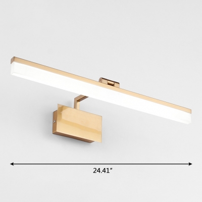 Modern Contemporary Waterproof LED Acrylic Vanity Light Arc Arm Gold Led Linear Wall Light for Cabinet Mirror Bathroom 4 Sizes Available (9W-16W)