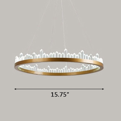 Ultra Modern LED Chandelier in Black/Gold Height Adjustable 4 Sizes for