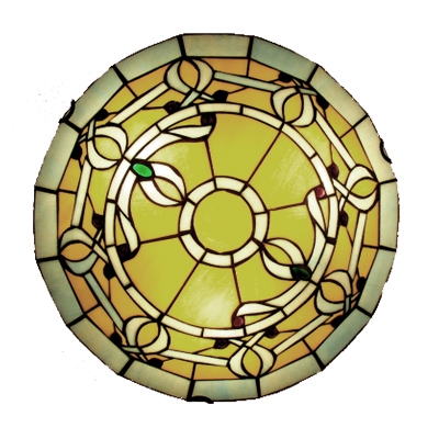 15.75 Inch Wide Tiffany Stained Glass Flush Mount Light 3 Designs for Option