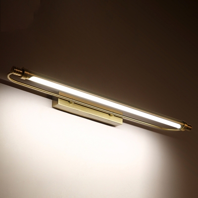 Best Lighting for Bathroom Dressing Room Mirror Waterproof Antifogging LED Tube Vanity Light 6/8/11W Antique Brass Wall Lighting with Acrylic Shade